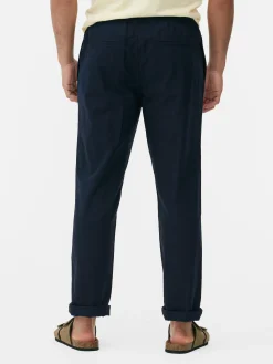 Hosen|Primark Hose Aus Leinengemisch Marineblau
