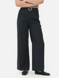 Hosen Und Leggings|Primark Hose Mit Weitem Bein Und Schnalle Zum Kombinieren Schwarz