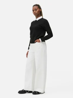 Pullover Und Cardigans|Primark 2-in-1-Hemd Und -Pullover Schwarz