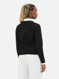 Pullover Und Cardigans|Primark 2-in-1-Hemd Und -Pullover Schwarz