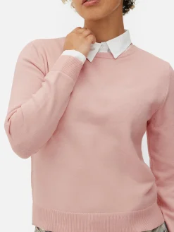 Pullover Und Cardigans|Primark 2-in-1-Hemd Und -Pullover Rosa