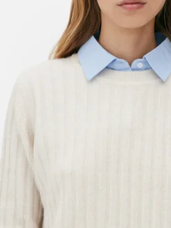Pullover Und Cardigans|Primark 2-in-1-Hemdpullover Elfenbeinfarben