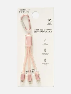 Ladegeräte|Primark 2-in-1-Ladekabel Rosa