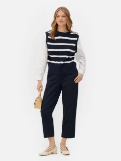 Pullover Und Cardigans|Primark 2-in-1-Set Aus Strickpullunder Und Hemd Marineblau