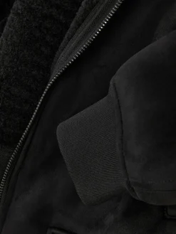 Jacken Und Mäntel|Primark Jacke In Wildleder-Optik Mit Borg-Kragen Schwarz