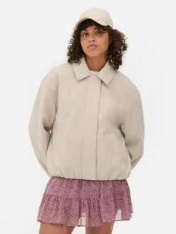 Jacken Und Mäntel|Primark Jacke Mit Ballonsaum Hellbeige