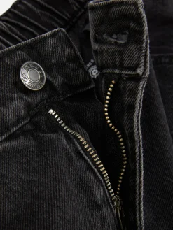 Denim|Jeans|Primark Jeans Mit Weitem Bein Und Elastikbund Leichtes Schwarz