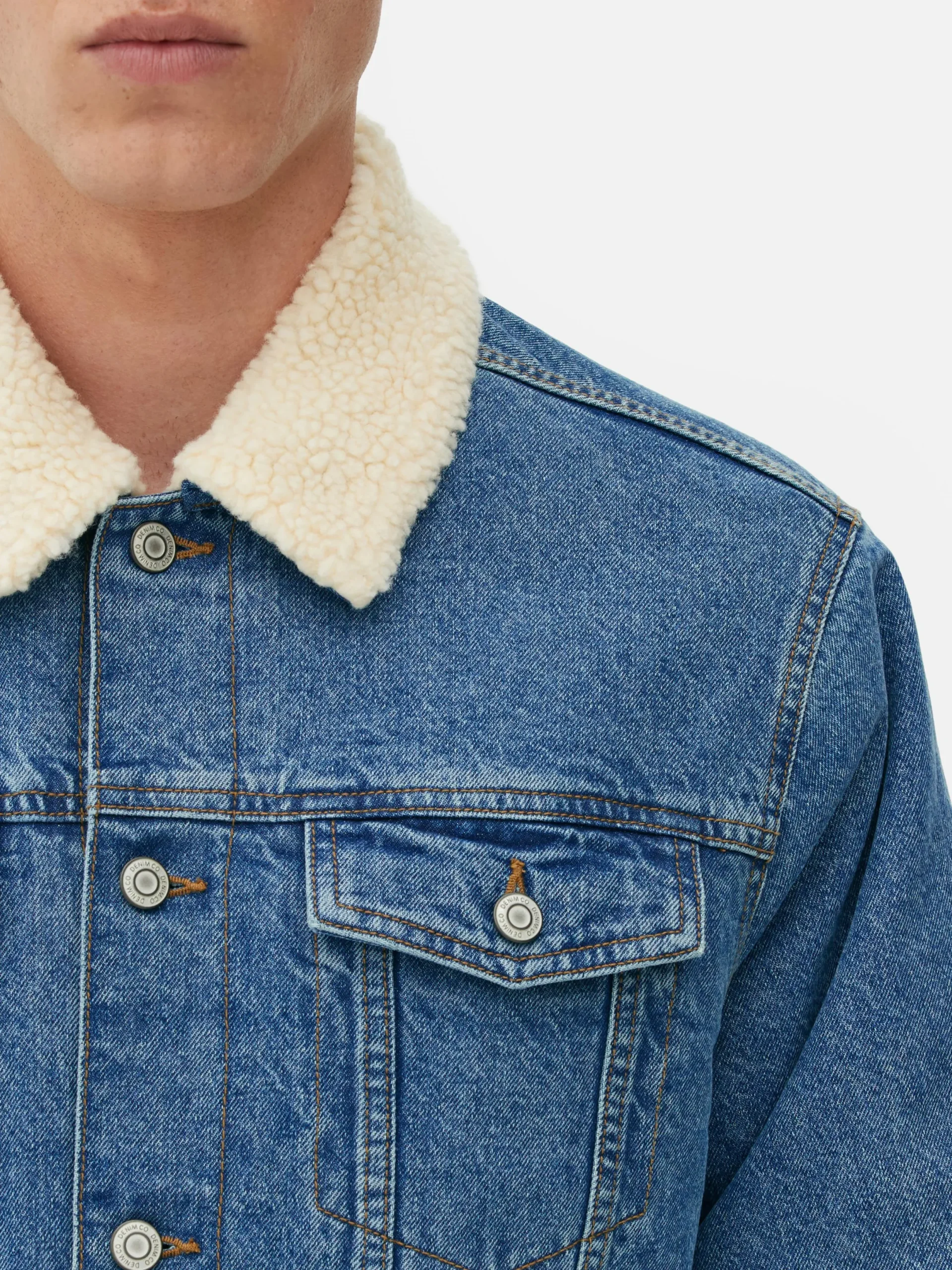 Jacken Und Mäntel|Primark Jeansjacke Mit Borgkragen Blau
