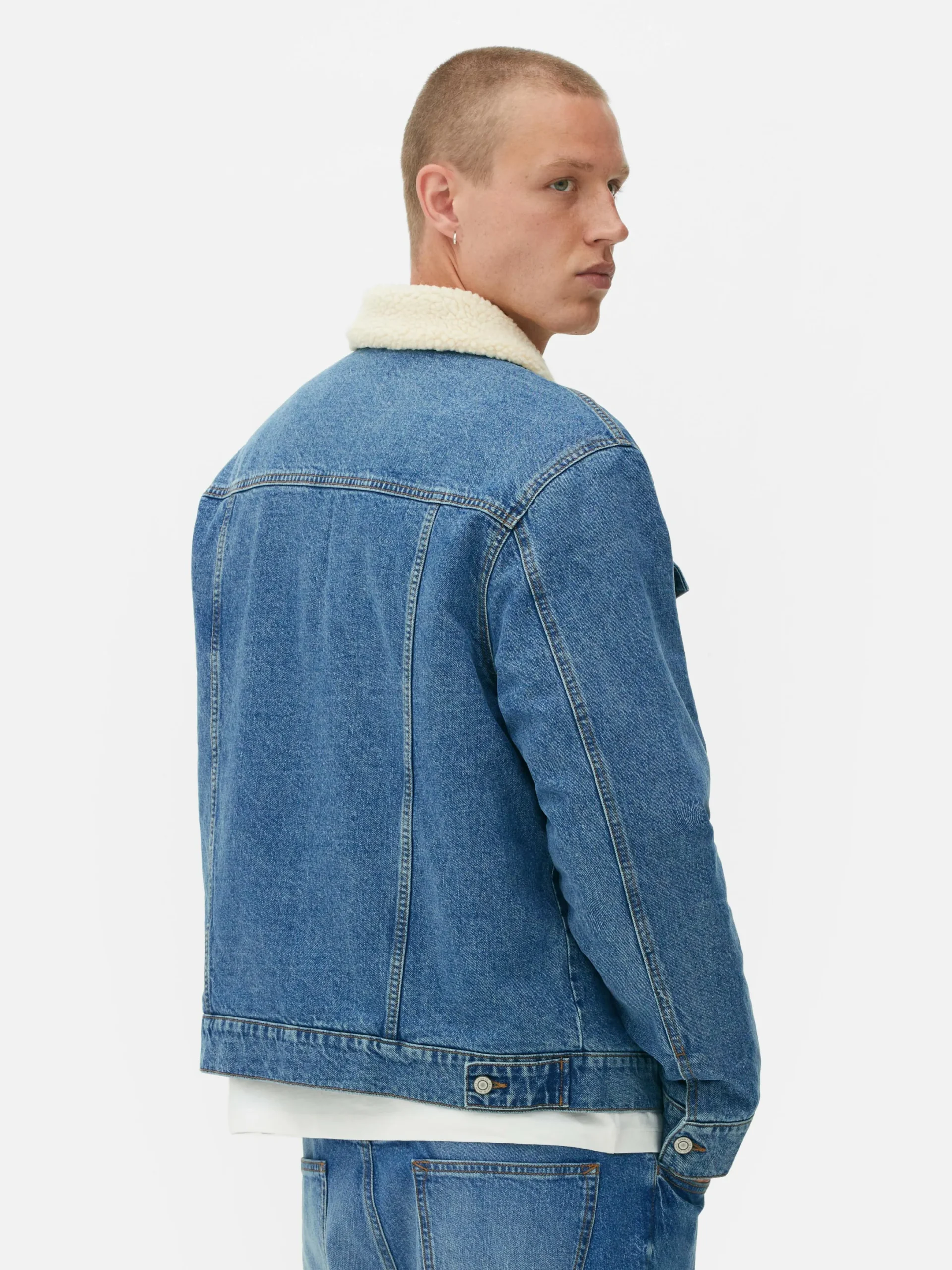 Jacken Und Mäntel|Primark Jeansjacke Mit Borgkragen Blau