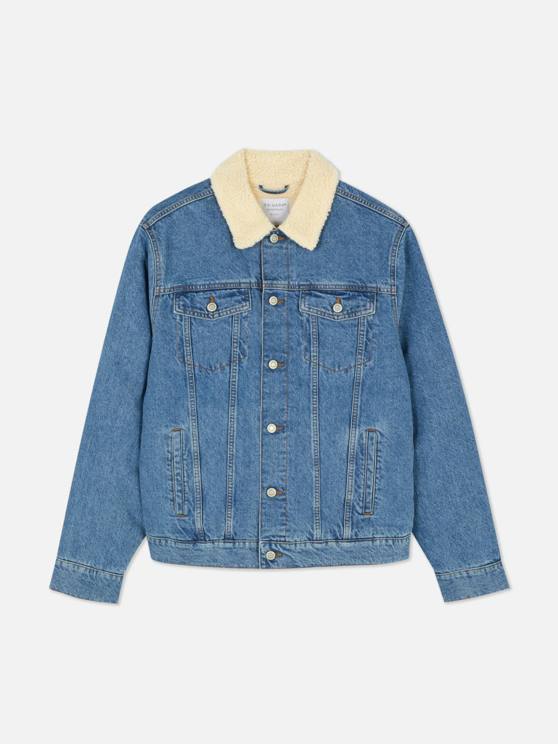 Jacken Und Mäntel|Primark Jeansjacke Mit Borgkragen Blau