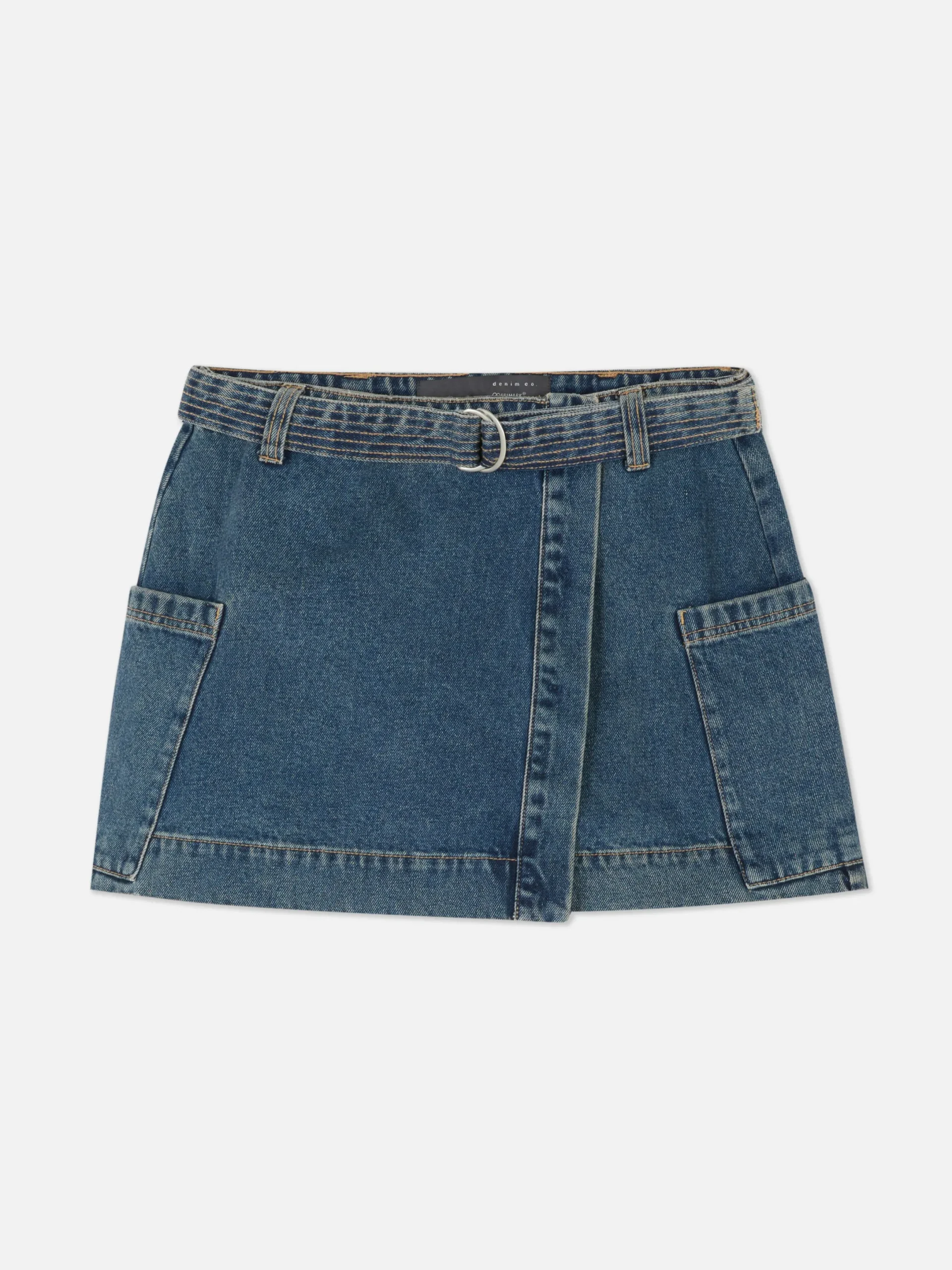 Röcke|Primark Jeans-Minirock In Wickeloptik Mittelblau