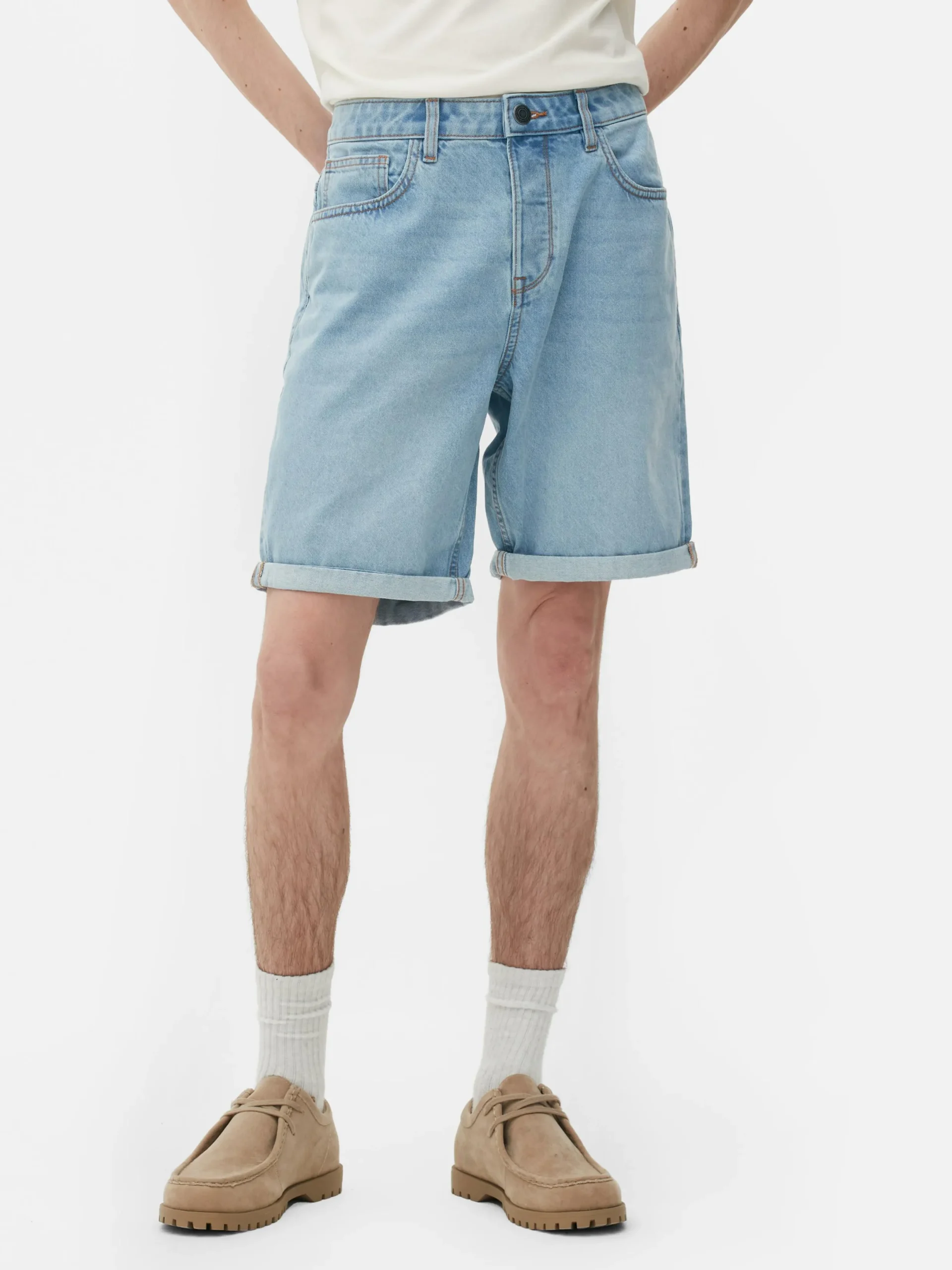 Shorts|Primark Jeansshorts Mit Geradem Bein Hellblau