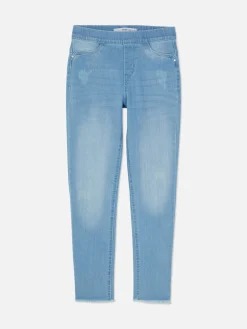 Jeans|Primark Jeggings Mit Ausgefranstem Saum Mittelblau