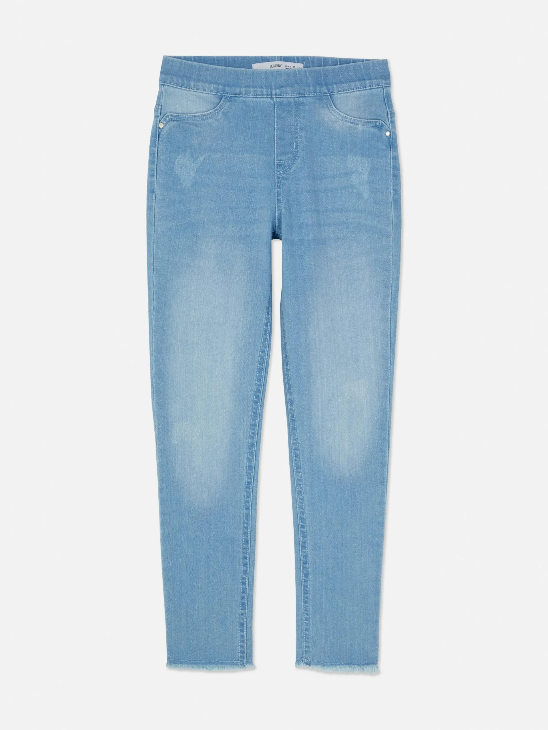 Jeans|Primark Jeggings Mit Ausgefranstem Saum Mittelblau