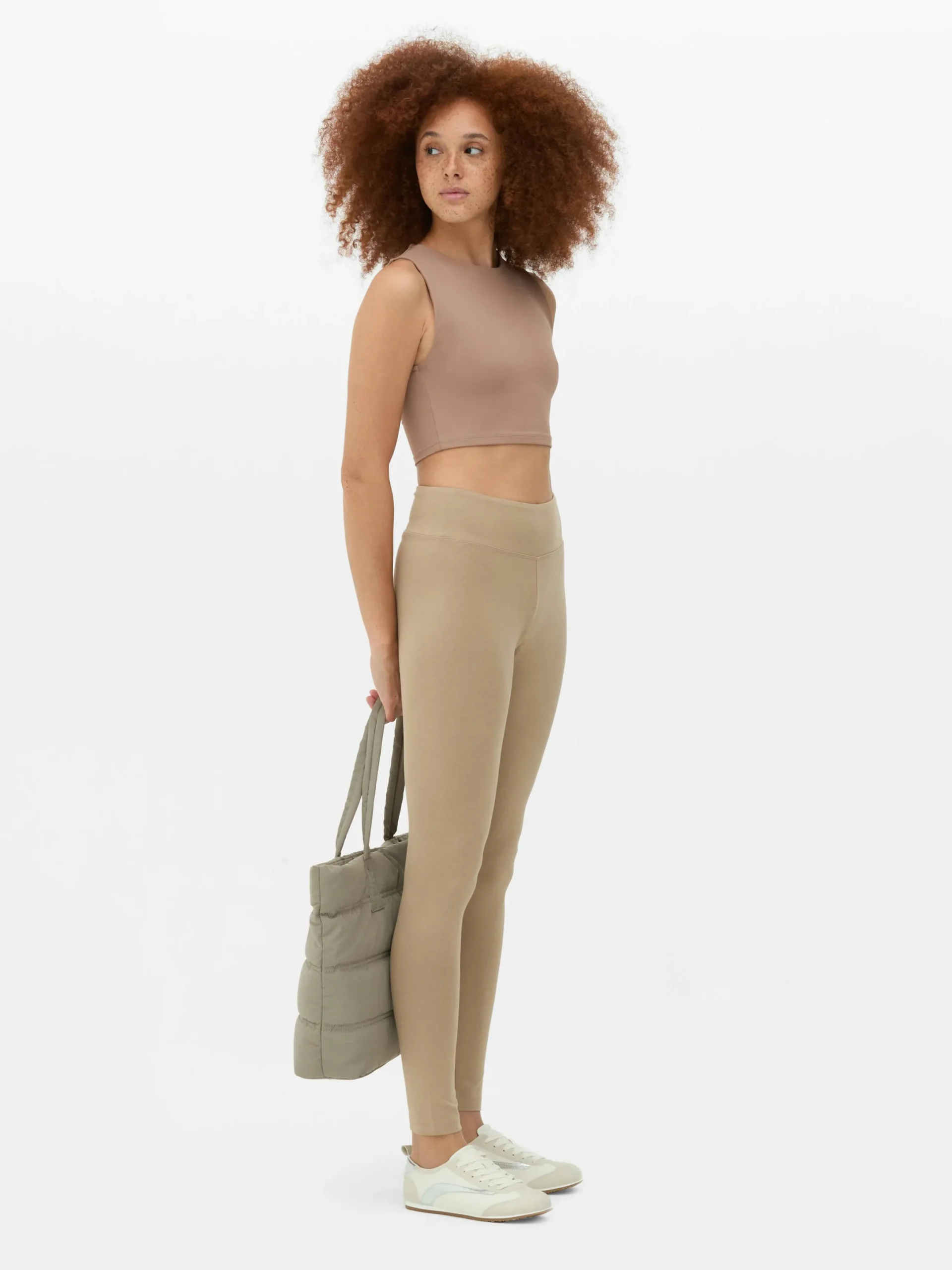 Hosen Und Leggings|Primark Jersey-Leggings Mit Hohem Bund Steinfarben