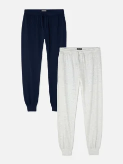 Schlafanzüge|Primark Jersey-Schlafanzughosen, 2er-Pack Grau meliert