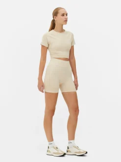 Fitnesskleidung Und Activewear|Primark „Kappa X “ Bauchfreies Kombi-Top Ecrufarben