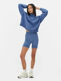 Fitnesskleidung Und Activewear|Primark „Kappa X “ Sweatshirt Mit Reißverschluss Blau