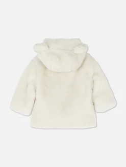 Jacken Und Mäntel|Primark Kapuzenjacke Aus Kunstfell Elfenbeinfarben