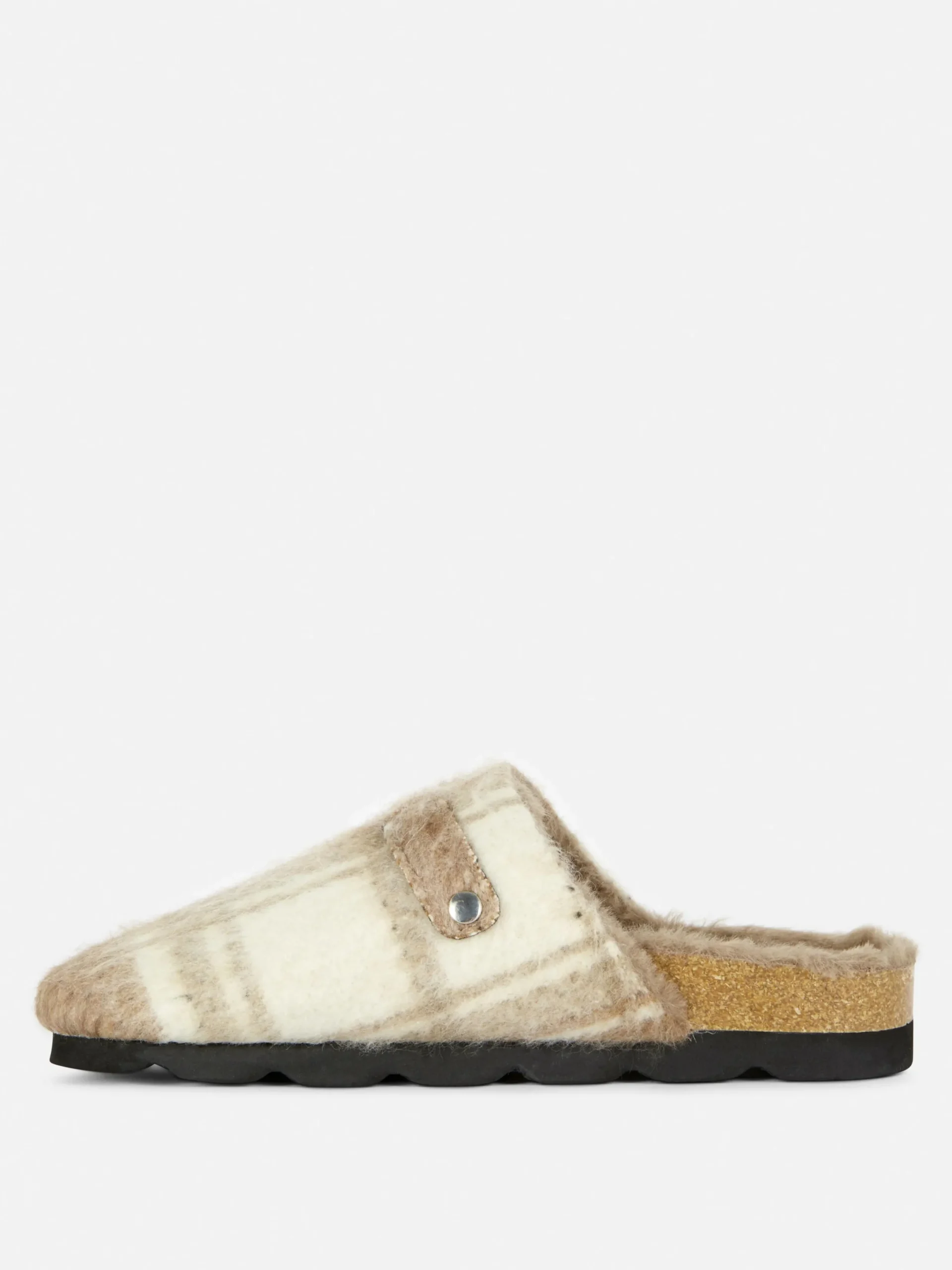 Hausschuhe|Hausschuhe|Primark Karierte „Rita Ora“ Clog-Mules Mit Kunstfellfutter Braun