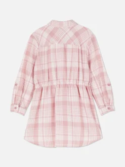 Kleider|Primark Kariertes Blusenkleid Rosa