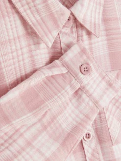Kleider|Primark Kariertes Blusenkleid Rosa