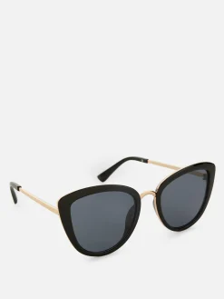 Sonnenbrillen|Primark Katzenaugen-Sonnenbrille Mit Metallsteg Schwarz