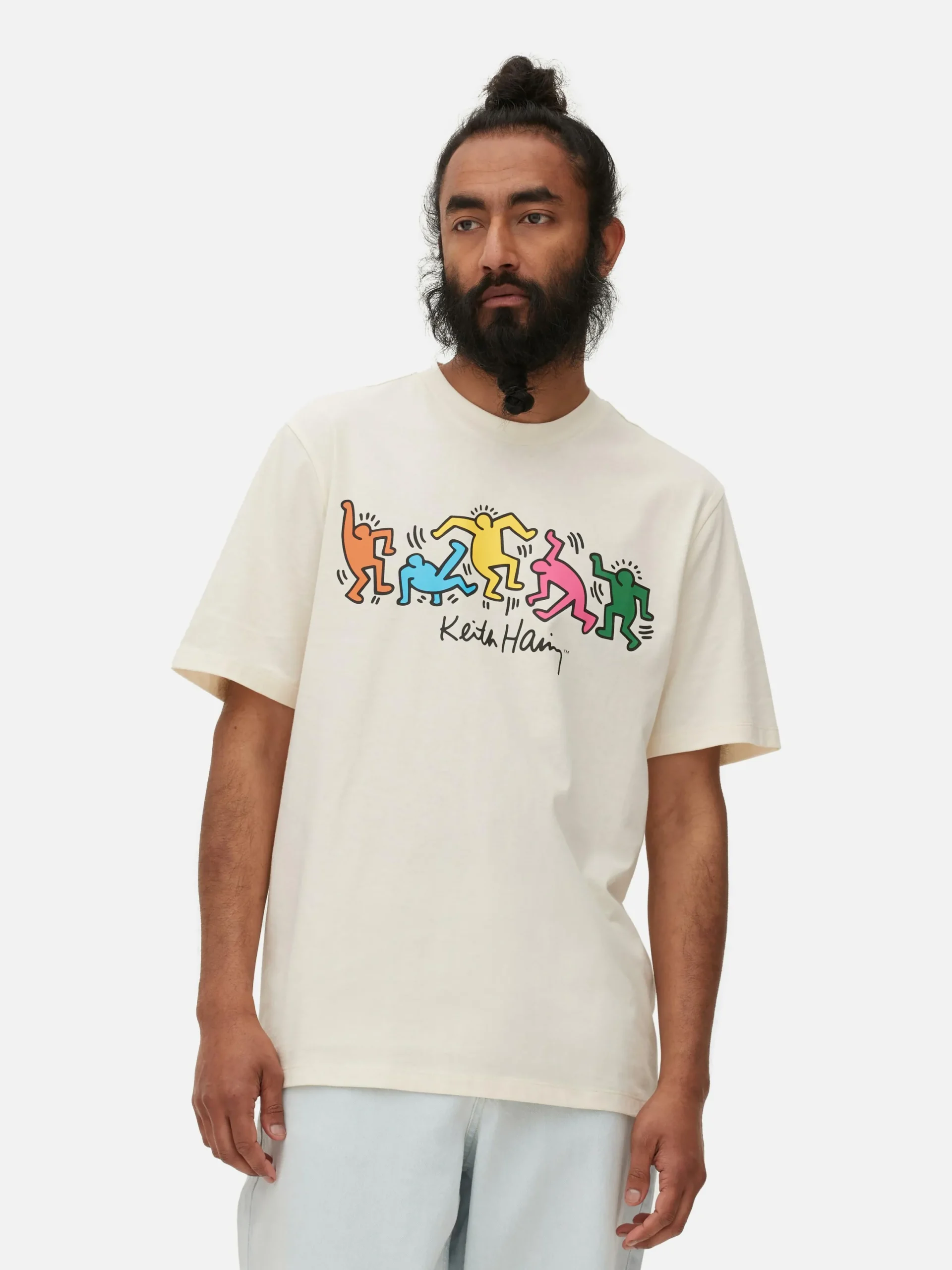 Tops Und T-Shirts|Primark „Keith Haring“ T-Shirt Mit Untitled (Dance)-Print Ecrufarben