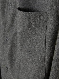 Hemden|Primark „Kem“ Hemdjacke Mit Aufgesetzter Tasche Anthrazit meliert