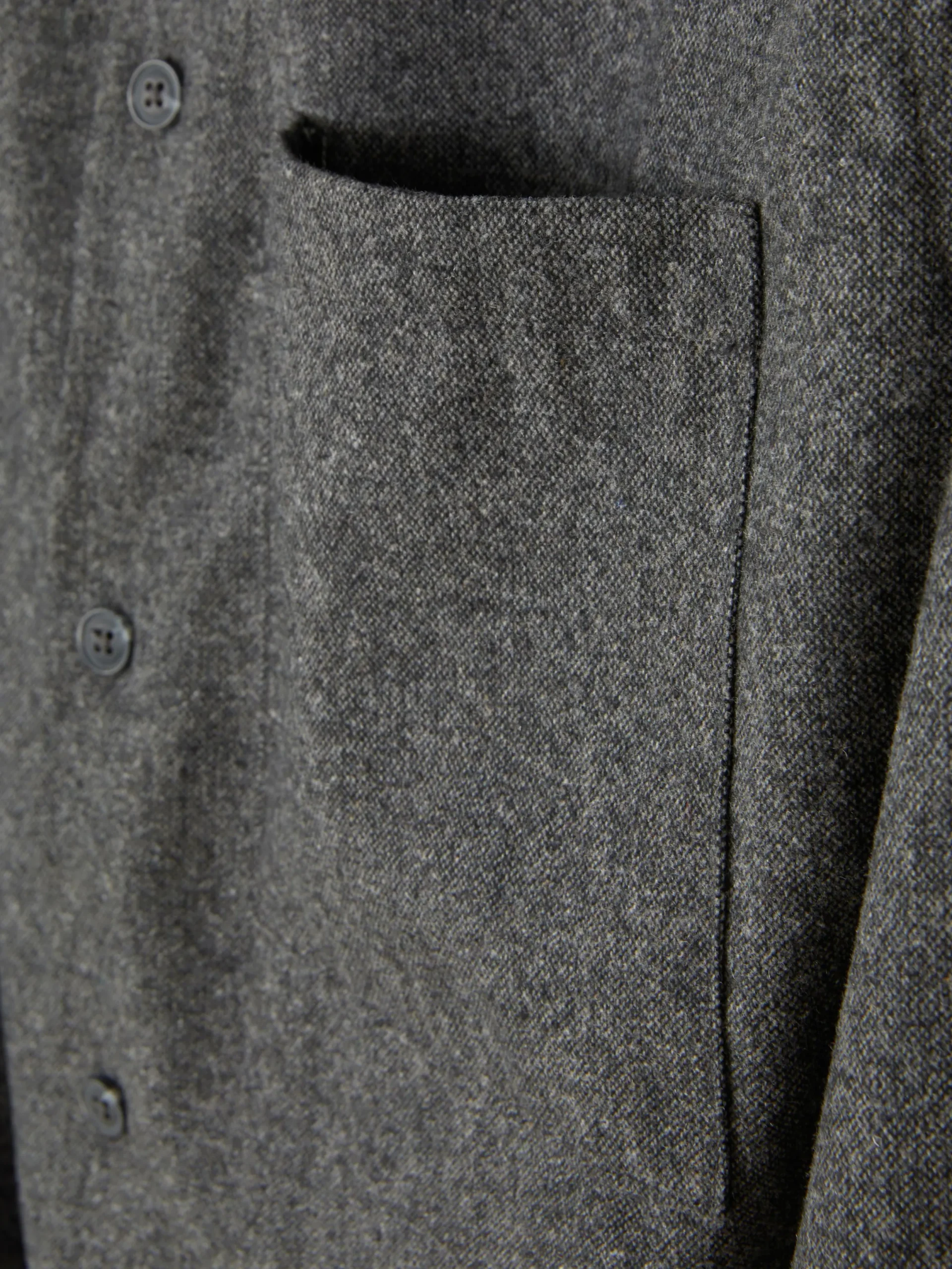Hemden|Primark „Kem“ Hemdjacke Mit Aufgesetzter Tasche Anthrazit meliert