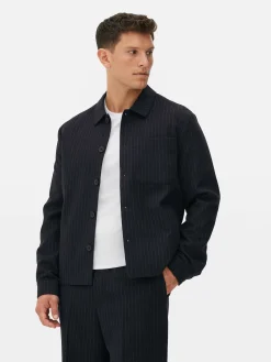 Jacken Und Mäntel|Primark „Kem“ Jacke Mit Nadelstreifen Und Knopfleiste Marineblau