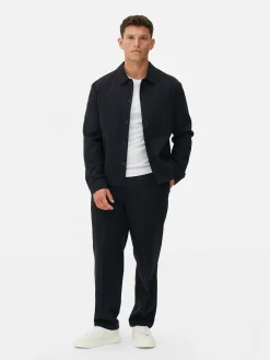Jacken Und Mäntel|Primark „Kem“ Jacke Mit Nadelstreifen Und Knopfleiste Marineblau
