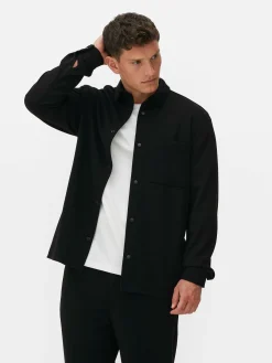 Hemden|Primark „Kem“ Jersey-Hemdjacke Schwarz