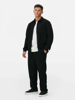 Hemden|Primark „Kem“ Jersey-Hemdjacke Schwarz