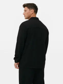 Hemden|Primark „Kem“ Jersey-Hemdjacke Schwarz