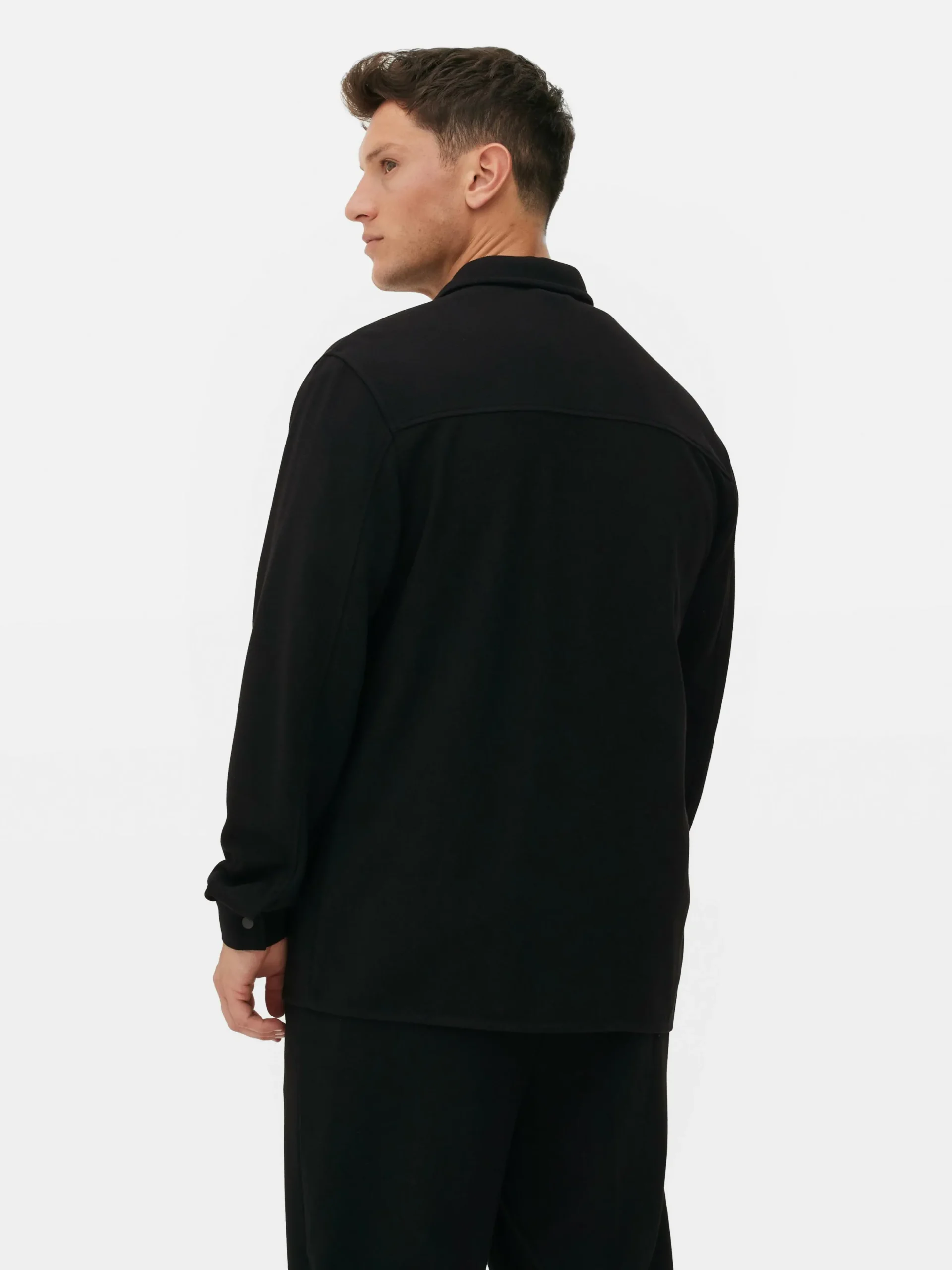 Hemden|Primark „Kem“ Jersey-Hemdjacke Schwarz