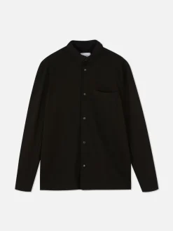 Hemden|Primark „Kem“ Jersey-Hemdjacke Schwarz