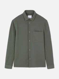 Hemden|Primark „Kem“ Jersey-Hemdjacke Khakifarben