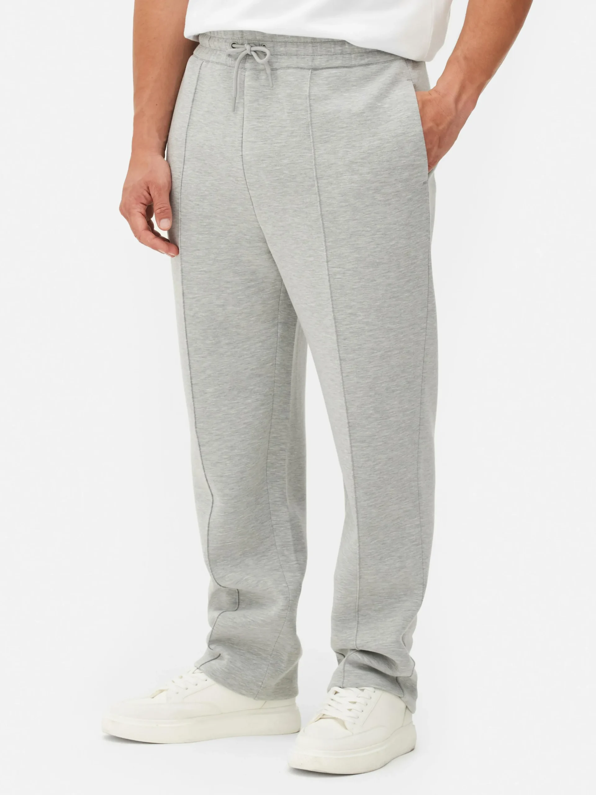Jogginghosen|Primark „Kem“ Jogginghose Mit Geradem Bein Und Biesen Grau meliert