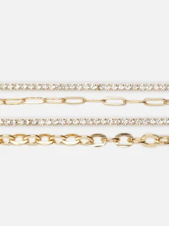 Schmuck|Primark Kettenarmbänder Mit Strass, 4er-Pack Gelb