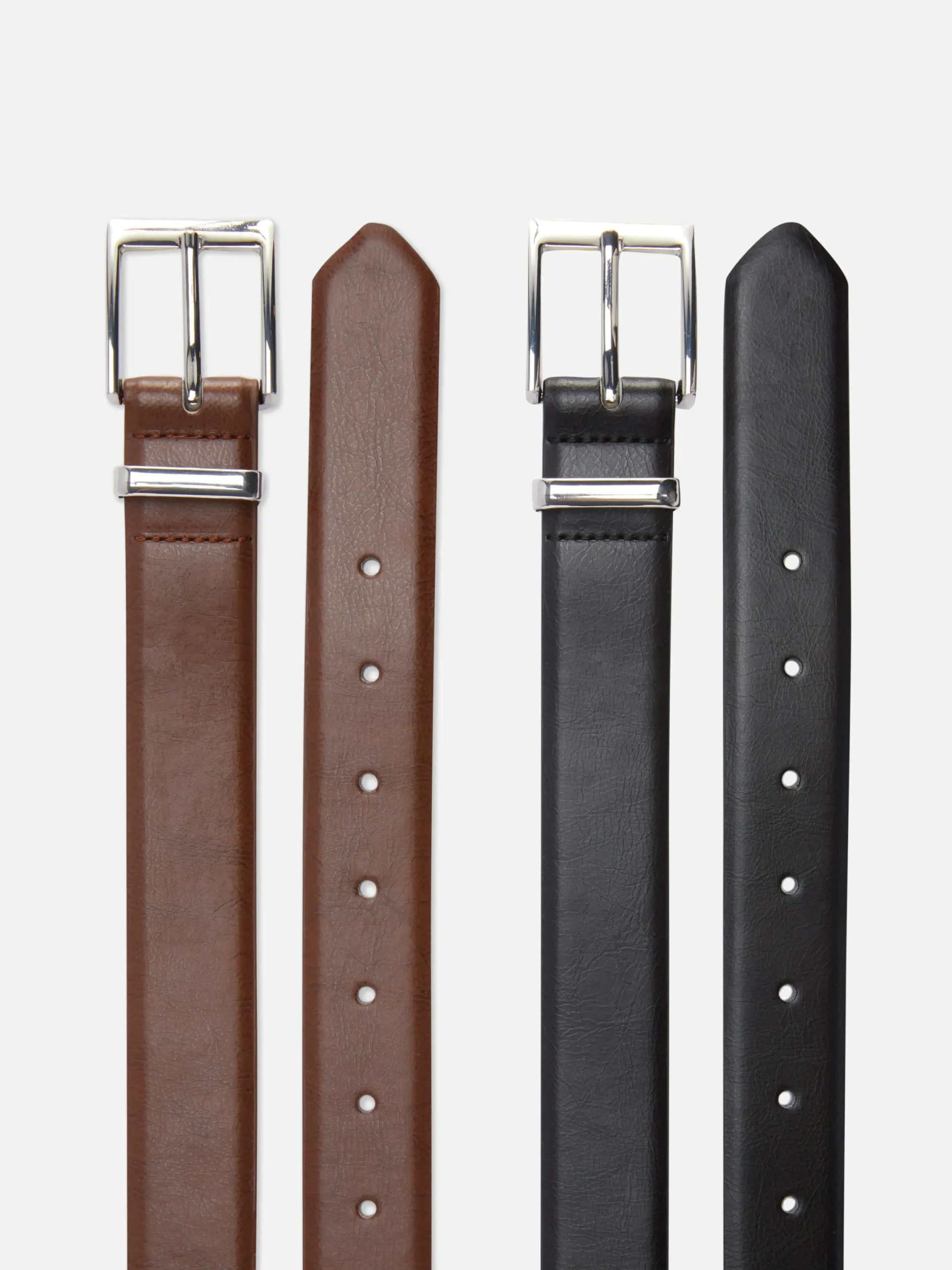 Gürtel|Primark Klassische Gürtel, 2er-Pack Schwarz