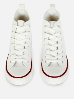 Sneakers|Primark Klassische High-Top-Sneaker Aus Canvas Weiß