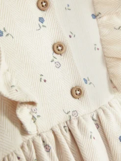 Kleider Und Röcke|Primark Kleid Mit Blumenmuster Und Rüschen Hellbeige