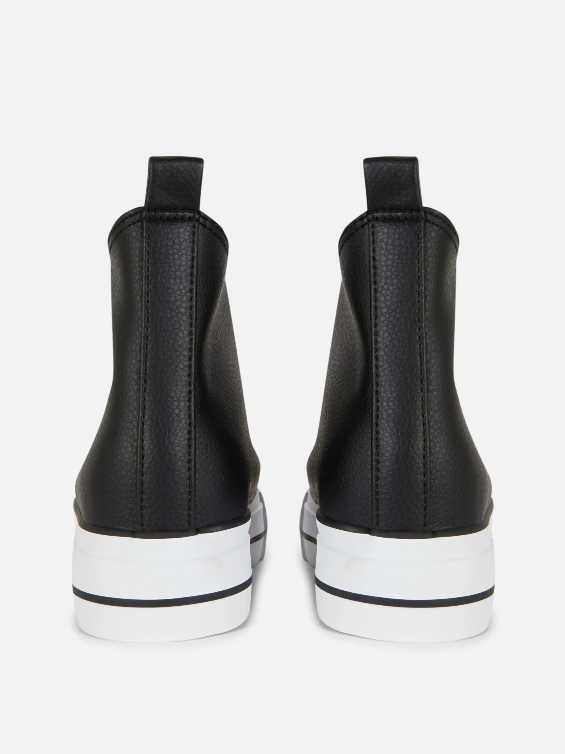 Sneakers|Primark Knöchelhohe Flatform-Sneaker Aus Kunstleder Schwarz