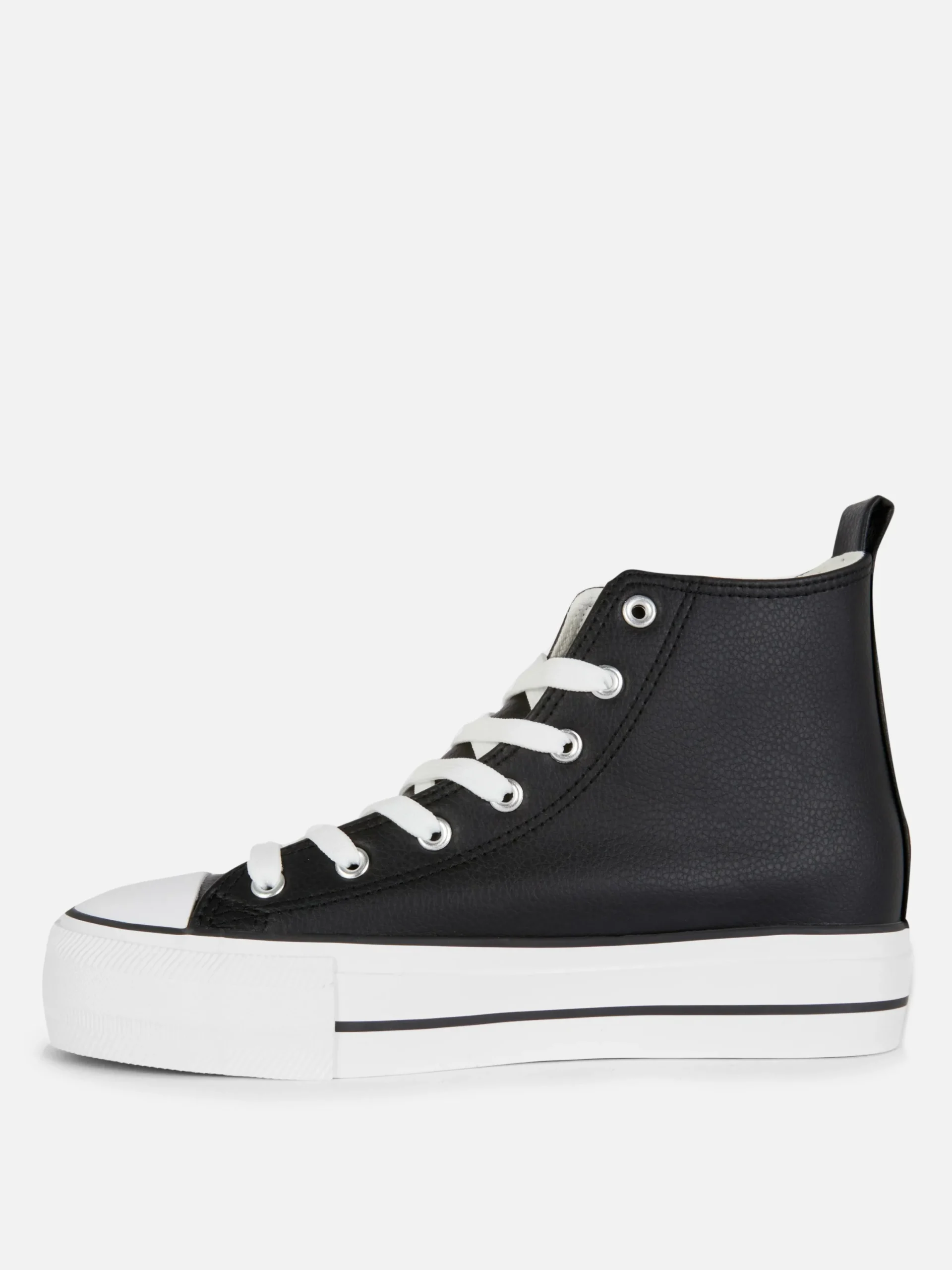 Sneakers|Primark Knöchelhohe Flatform-Sneaker Aus Kunstleder Schwarz
