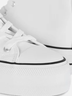 Sneakers|Primark Knöchelhohe Flatform-Sneaker Aus Kunstleder Weiß