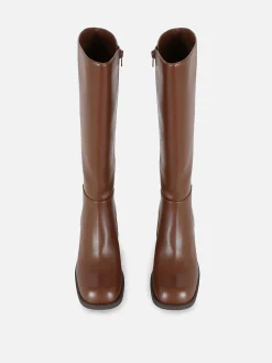 Stiefel|Primark Kniehohe Stiefel Mit Absatz Braun