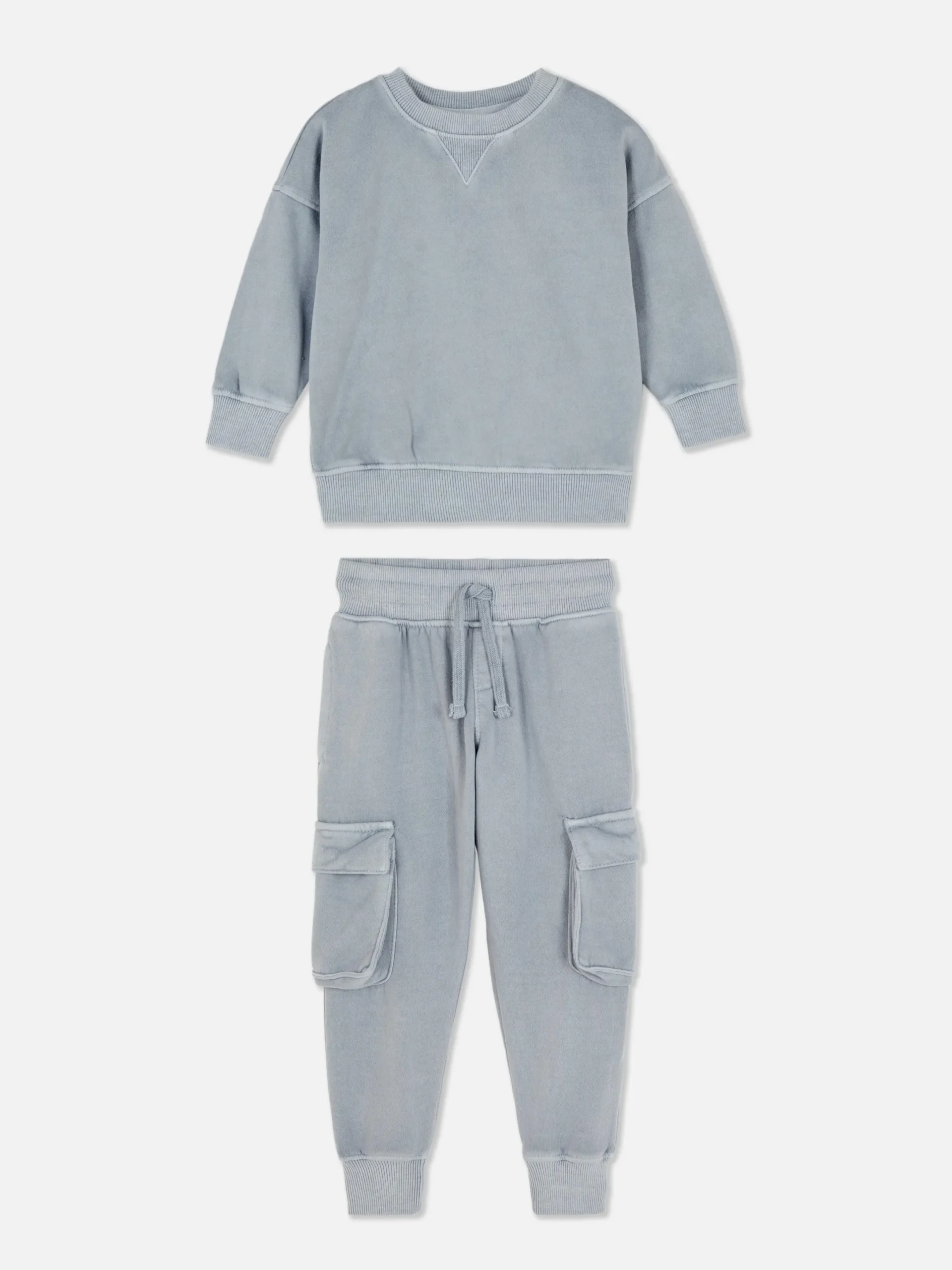 Sets Und Outfits|Primark Kombiset Aus Sweatshirt Und Cargo-Jogginghose Blau