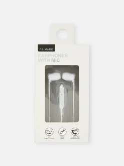 Kopfhörer|Primark Kopfhörer Mit Mikrofon Weiß