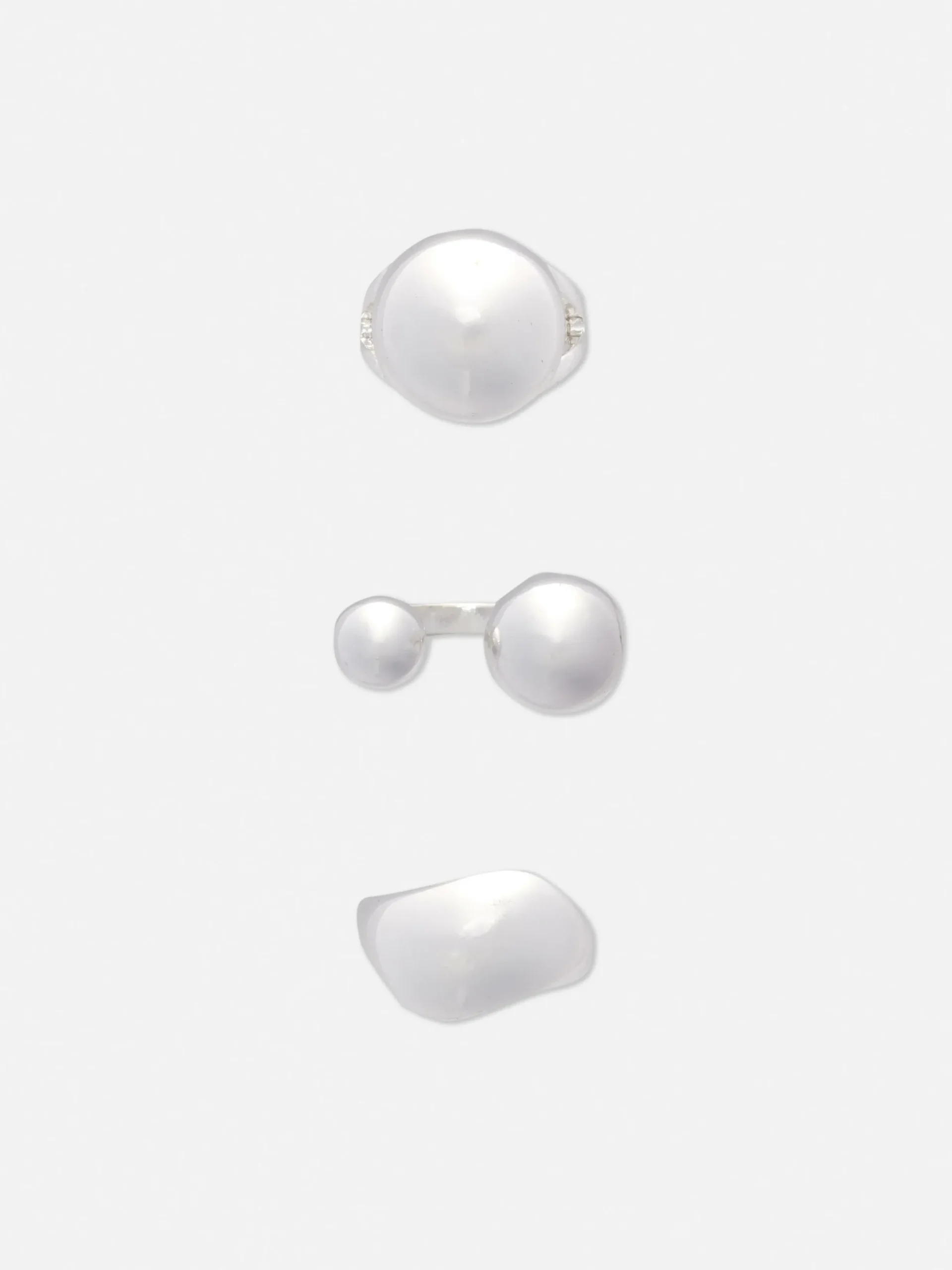 Schmuck|Primark Kugelringe, 3er-Pack Weiß